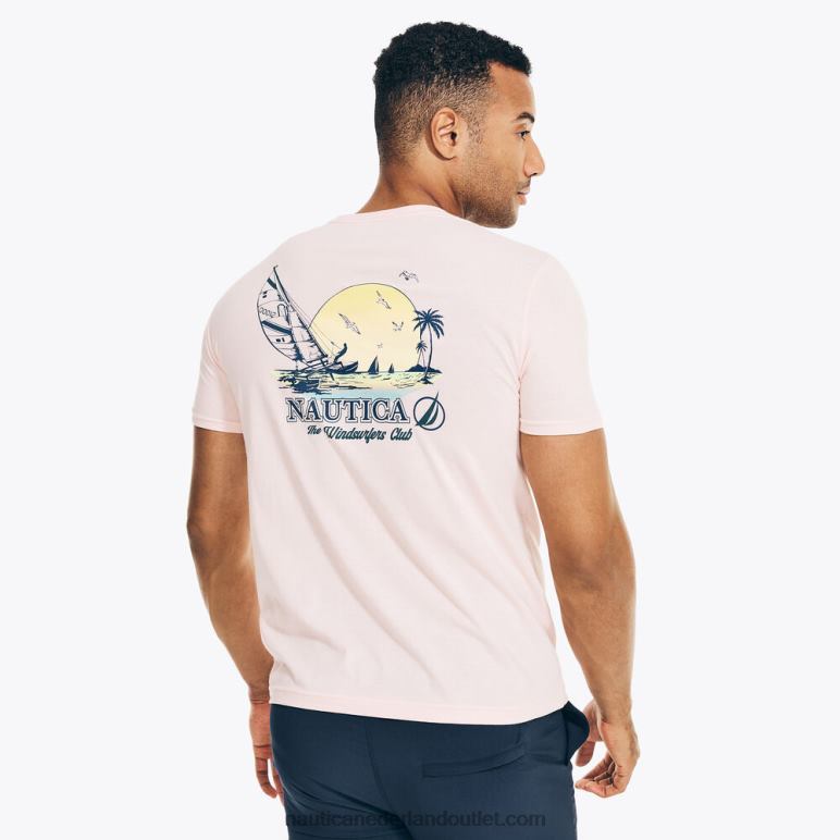 duurzaam vervaardigd windsurfer grafisch t-shirt boei rood Nautica 0828F500 Heren