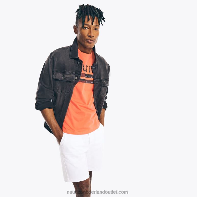 duurzaam vervaardigd zeilclub grafisch t-shirt glorie rood Nautica 0828F478 Heren