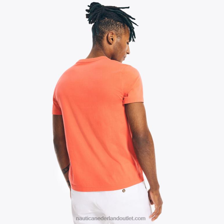 duurzaam vervaardigd zeilclub grafisch t-shirt glorie rood Nautica 0828F478 Heren