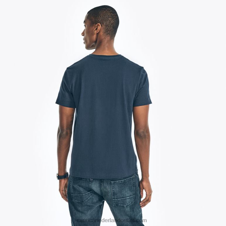 duurzaam vervaardigd zeilclub grafisch t-shirt marine Nautica 0828F394 Heren
