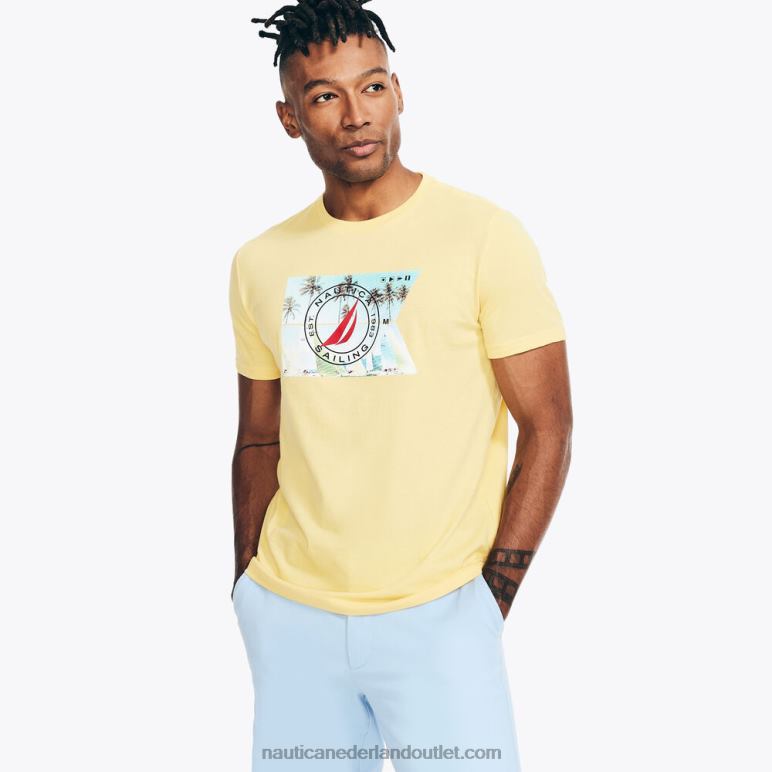 duurzaam vervaardigd zeilgrafisch T-shirt esp goud Nautica 0828F490 Heren