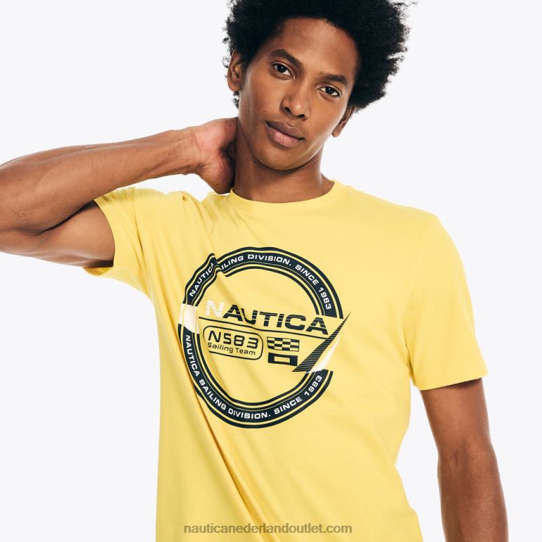 duurzaam vervaardigd zeilteam grafisch t-shirt goudsbloem Nautica 0828F360 Heren