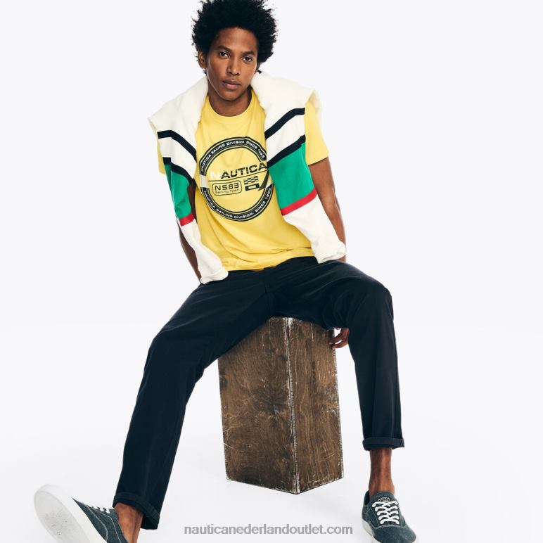 duurzaam vervaardigd zeilteam grafisch t-shirt goudsbloem Nautica 0828F360 Heren