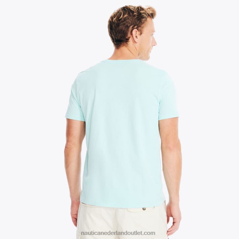 effen t-shirt met v-hals haven mist Nautica 0828F3 Heren