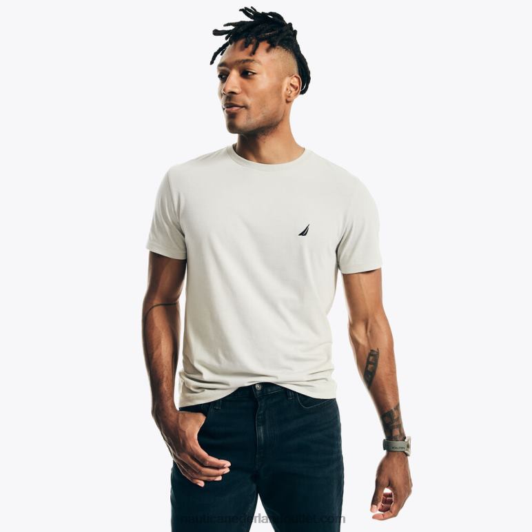 gemêleerd T-shirt met ronde hals grijze heide Nautica 0828F8 Heren