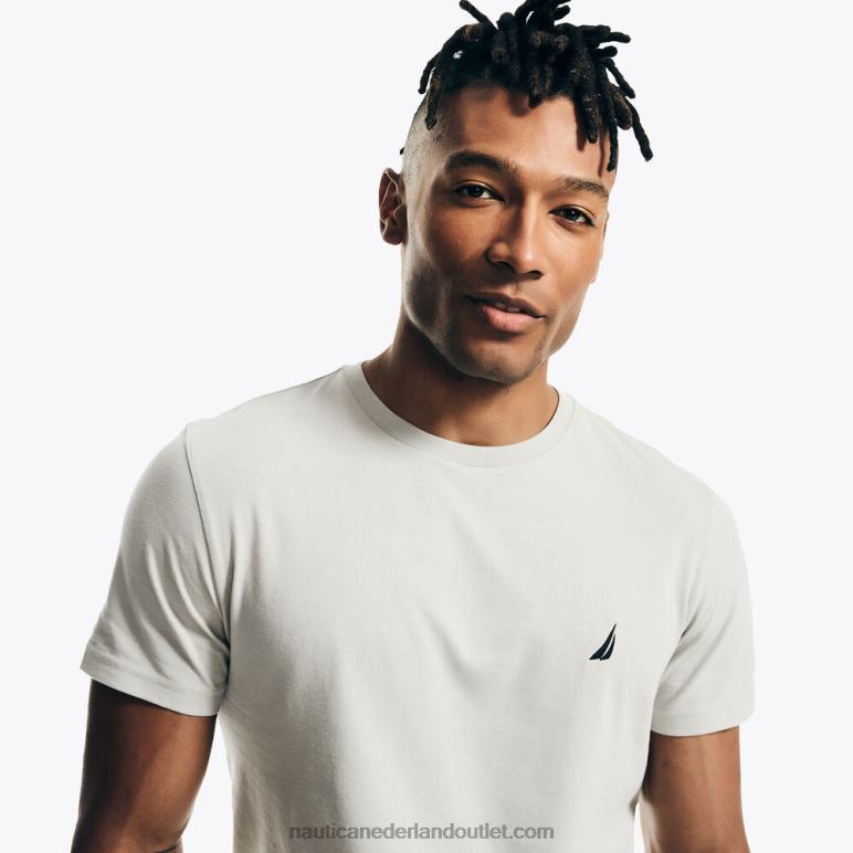 gemêleerd T-shirt met ronde hals grijze heide Nautica 0828F8 Heren