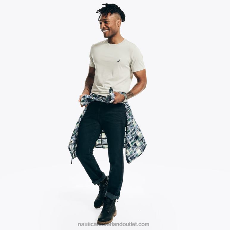 gemêleerd T-shirt met ronde hals grijze heide Nautica 0828F8 Heren