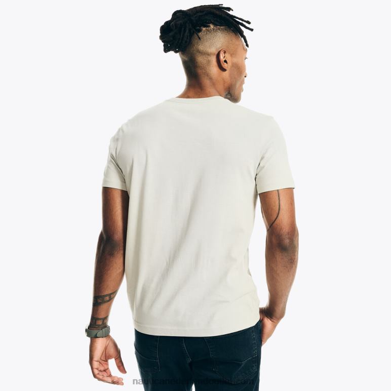 gemêleerd T-shirt met ronde hals grijze heide Nautica 0828F8 Heren