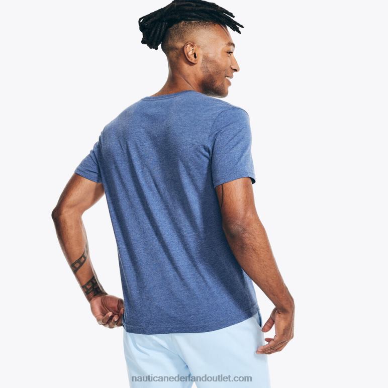 gemêleerd t-shirt met v-hals stellaire blauwe heide Nautica 0828F41 Heren