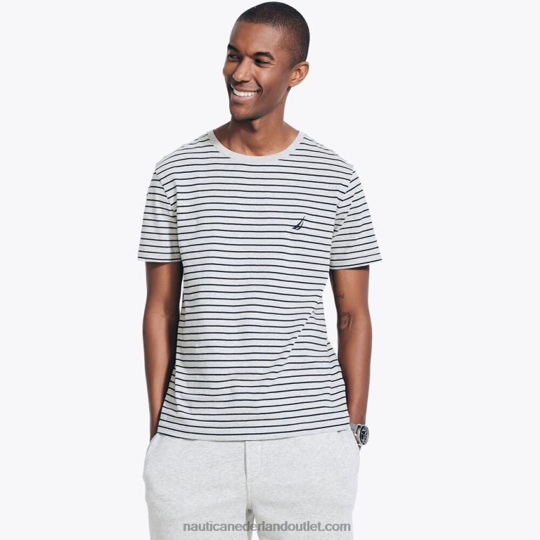 gestreept T-shirt met ronde hals grijze heide Nautica 0828F47 Heren