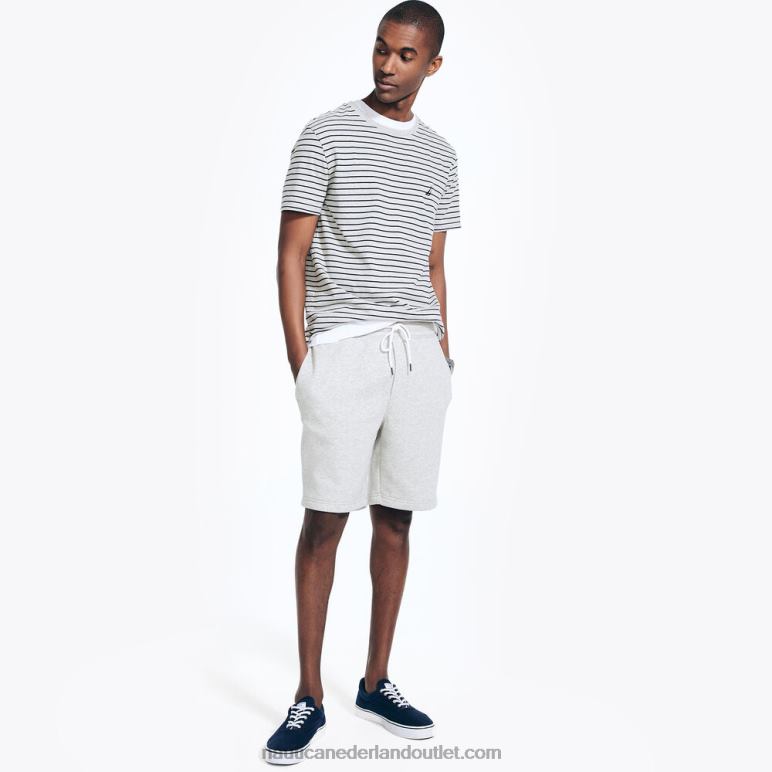 gestreept T-shirt met ronde hals grijze heide Nautica 0828F47 Heren