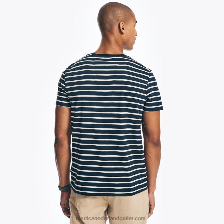 gestreept T-shirt met ronde hals marine Nautica 0828F442 Heren