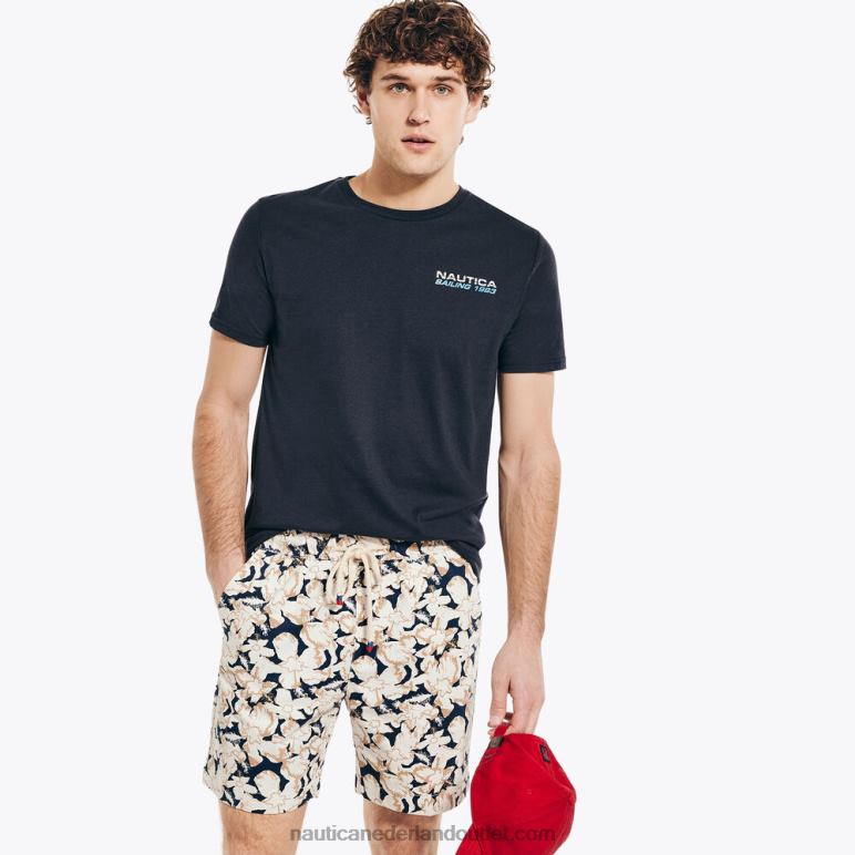 groot en lang duurzaam vervaardigd T-shirt met grafische print uit 1983 marine Nautica 0828F477 Heren