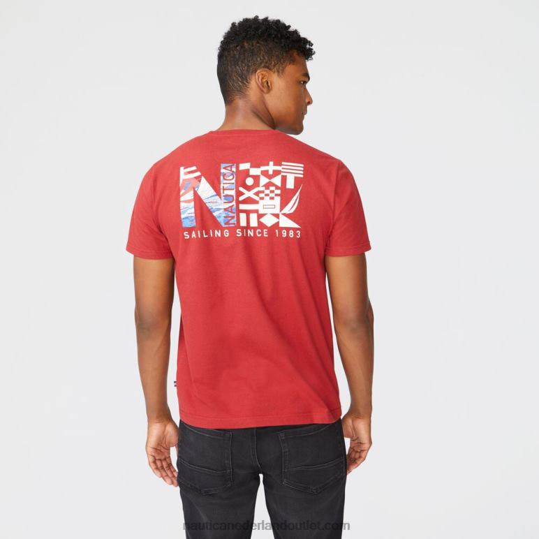 groot en lang duurzaam vervaardigd grafisch t-shirt lotus Nautica 0828F719 Heren