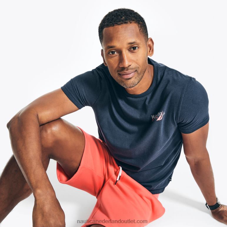 groot en lang duurzaam vervaardigd ocean challenge grafisch t-shirt marine Nautica 0828F571 Heren