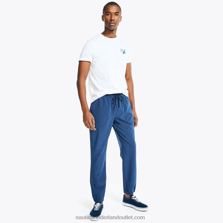 groot en lang duurzaam vervaardigd t-shirt met oceaanclub-opdruk Helder wit Nautica 0828F688 Heren