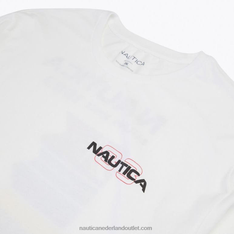 groot en lang duurzaam vervaardigd wedstrijd-t-shirt met lange mouwen Helder wit Nautica 0828F492 Heren