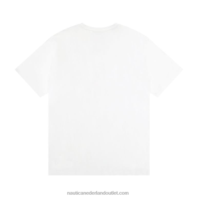 groot en lang, duurzaam vervaardigd zeilclub grafisch T-shirt Helder wit Nautica 0828F594 Heren