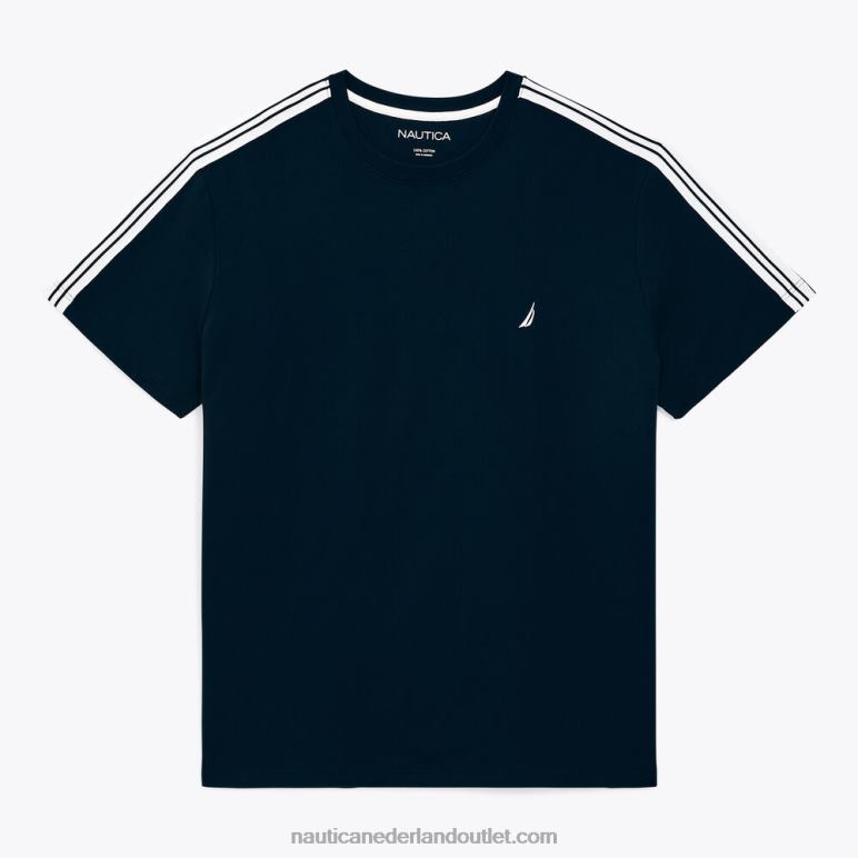 groot en lang gestreept T-shirt met ronde hals marine Nautica 0828F461 Heren