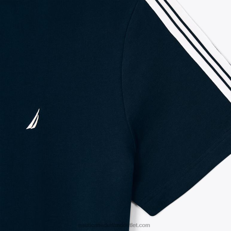 groot en lang gestreept T-shirt met ronde hals marine Nautica 0828F461 Heren