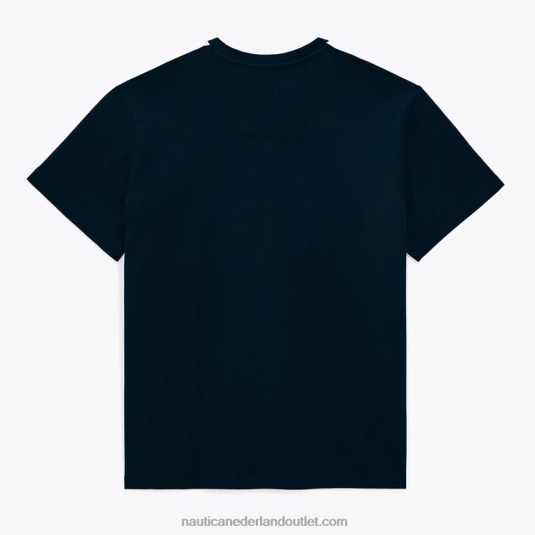 groot en lang gestreept T-shirt met ronde hals marine Nautica 0828F461 Heren