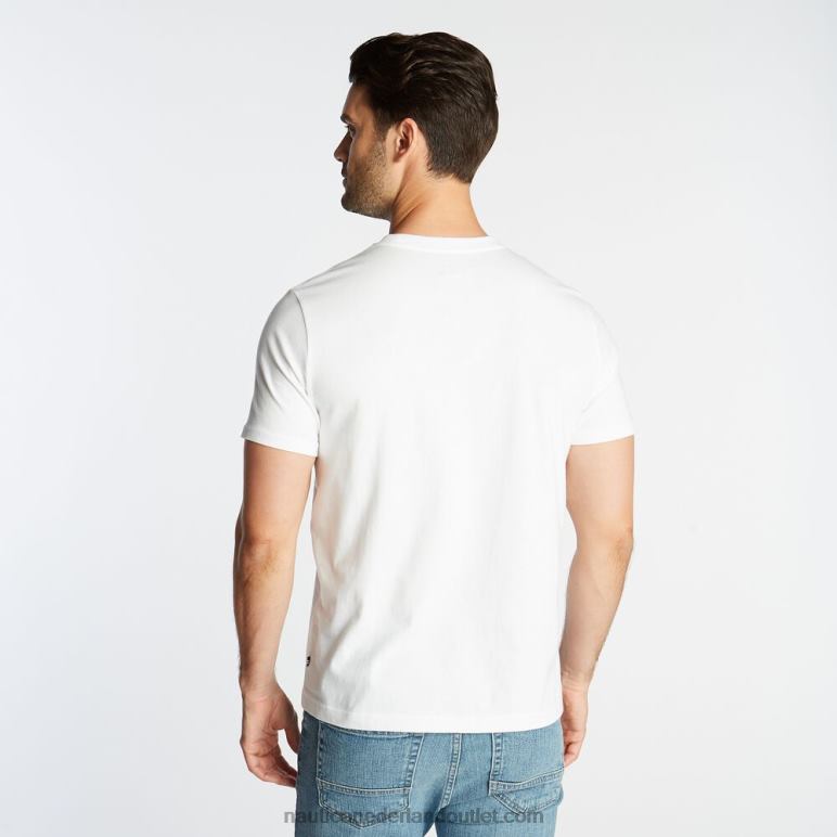 groot en lang grafisch t-shirt voor zeilen Helder wit Nautica 0828F642 Heren