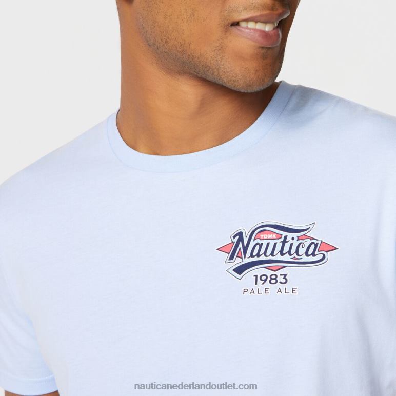 groot en lang zeemeermin grafisch T-shirt azuur blauw Nautica 0828F723 Heren