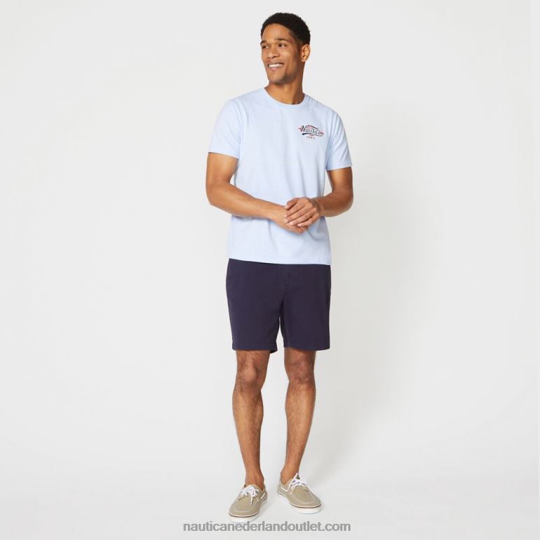 groot en lang zeemeermin grafisch T-shirt azuur blauw Nautica 0828F723 Heren