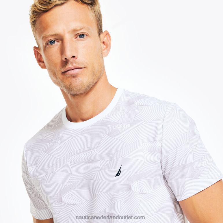 navtech duurzaam vervaardigd T-shirt met print Helder wit Nautica 0828F418 Heren