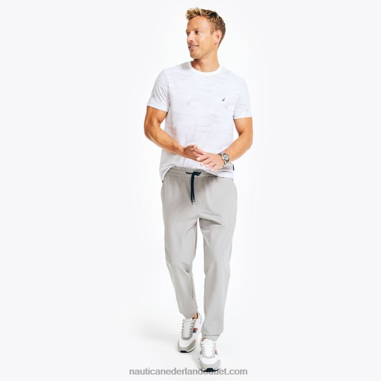 navtech duurzaam vervaardigd T-shirt met print Helder wit Nautica 0828F418 Heren