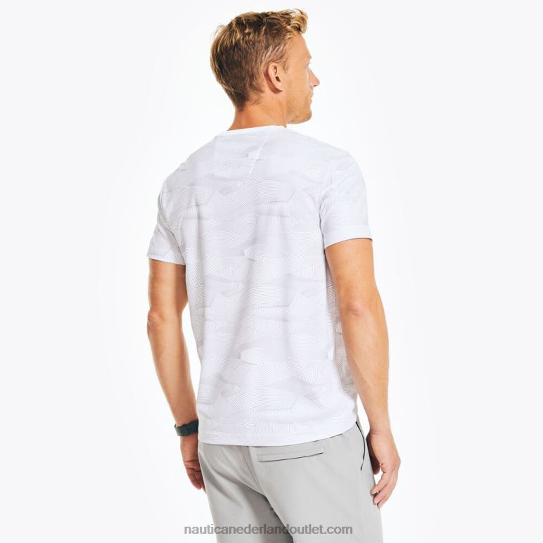 navtech duurzaam vervaardigd T-shirt met print Helder wit Nautica 0828F418 Heren