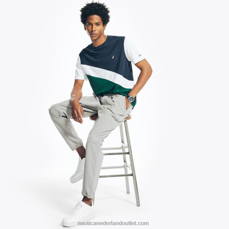 navtech duurzaam vervaardigd colorblock t-shirt marine Nautica 0828F510 Heren