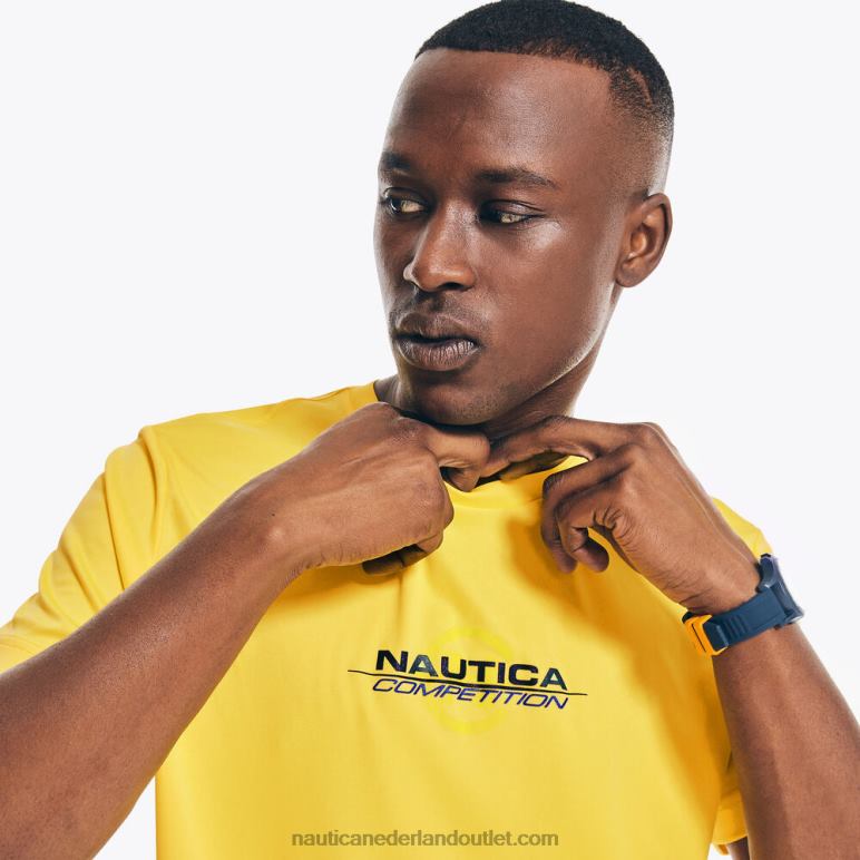 wedstrijd duurzaam vervaardigd logo t-shirt gloeiend geel Nautica 0828F367 Heren