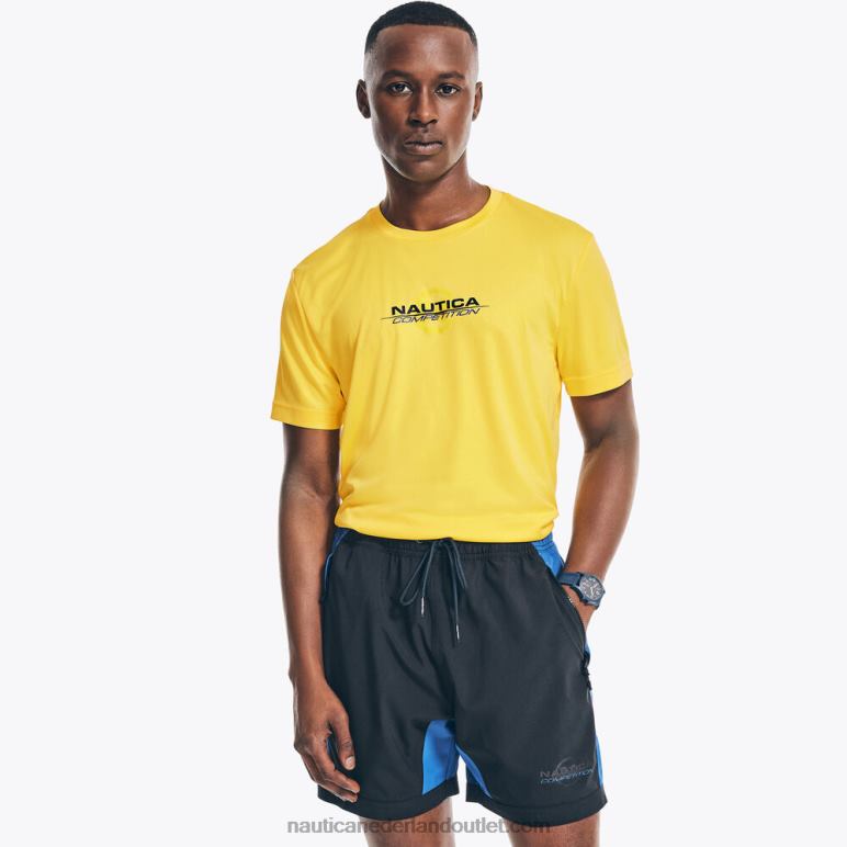 wedstrijd duurzaam vervaardigd logo t-shirt gloeiend geel Nautica 0828F367 Heren