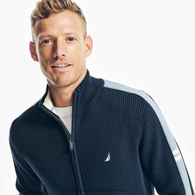 sweater met opstaande kraag en volledige ritssluiting marine Nautica 0828F201 Heren