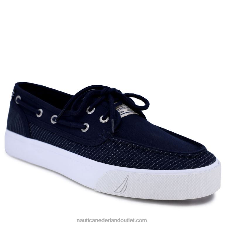 gestreepte spinnakerbootschoen ijsblauw Nautica 0828F596 Heren