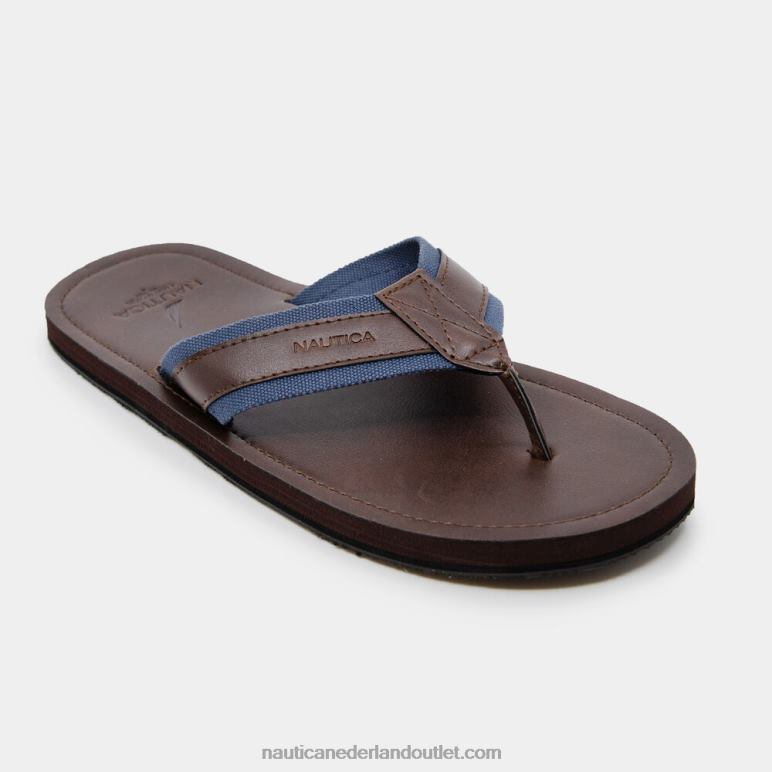 Sandalen met logo-reliëf bruine steen Nautica 0828F63 Heren