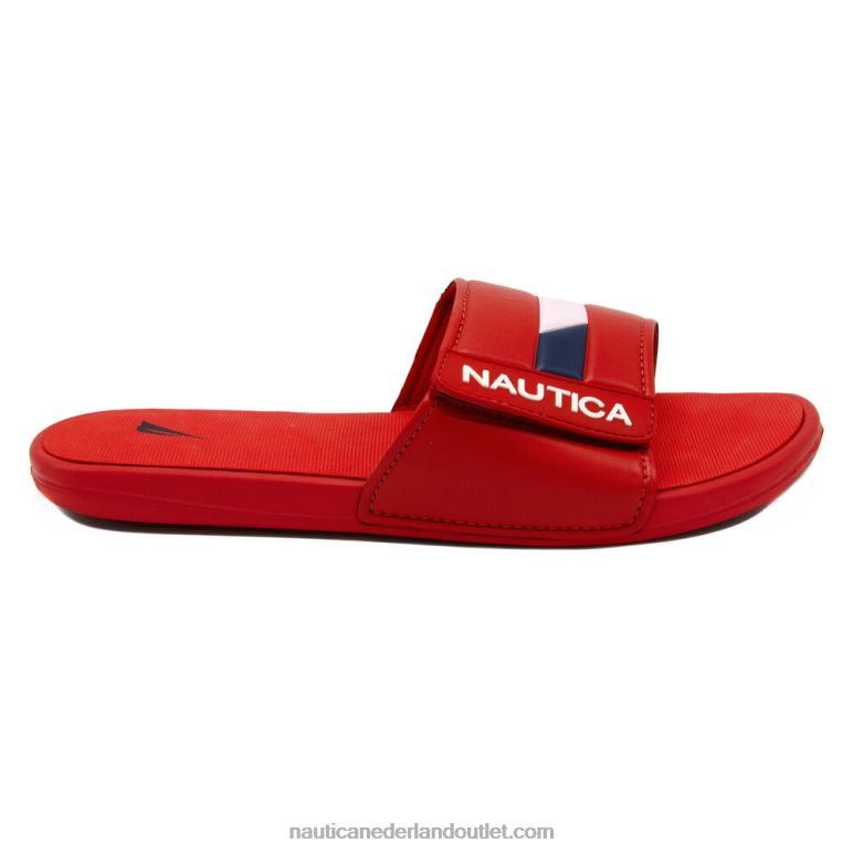 Slide-sandaal met colorblock-logo nautisch rood Nautica 0828F563 Heren