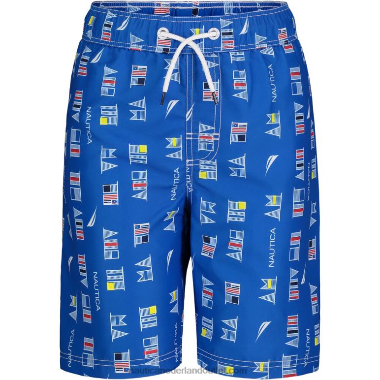 peuter jongens zwemshort met vlagprint (2t-4t) echte marine Nautica 0828F1253