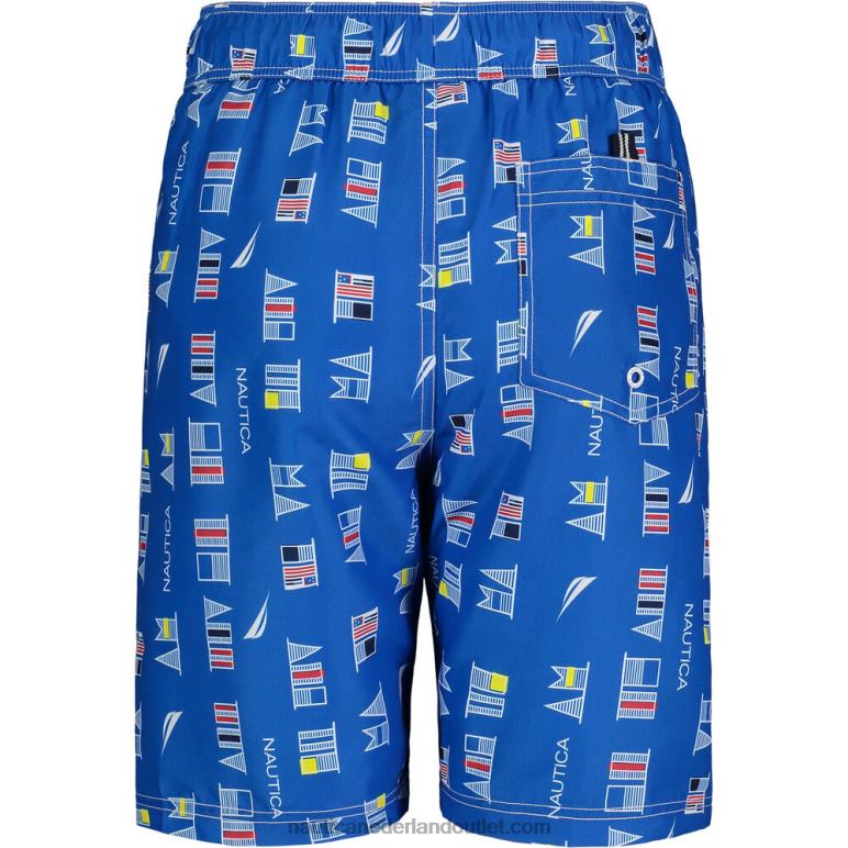 peuter jongens zwemshort met vlagprint (2t-4t) echte marine Nautica 0828F1253