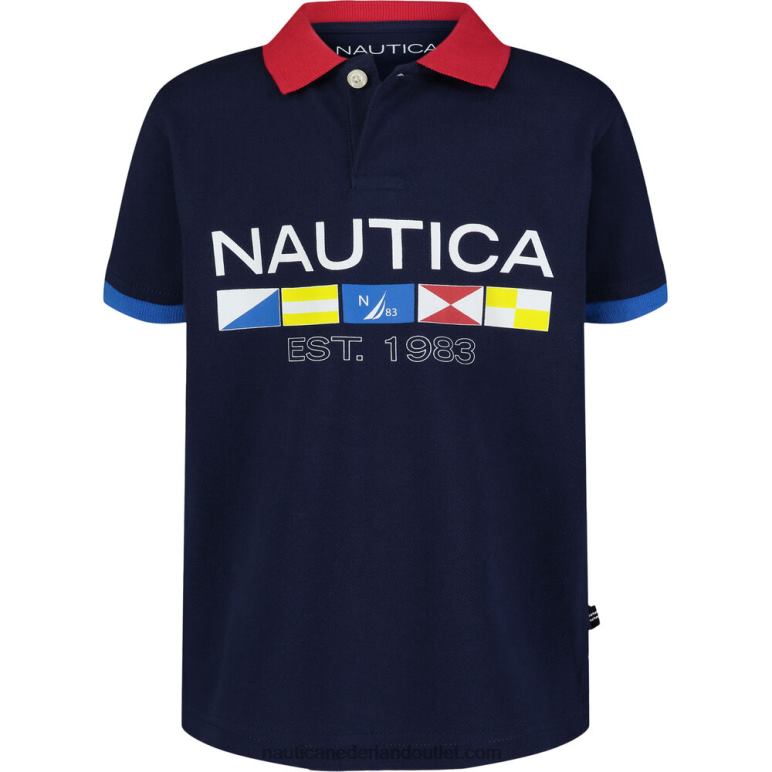jongens polo met vlag (8-20) j marine Nautica 0828F1060