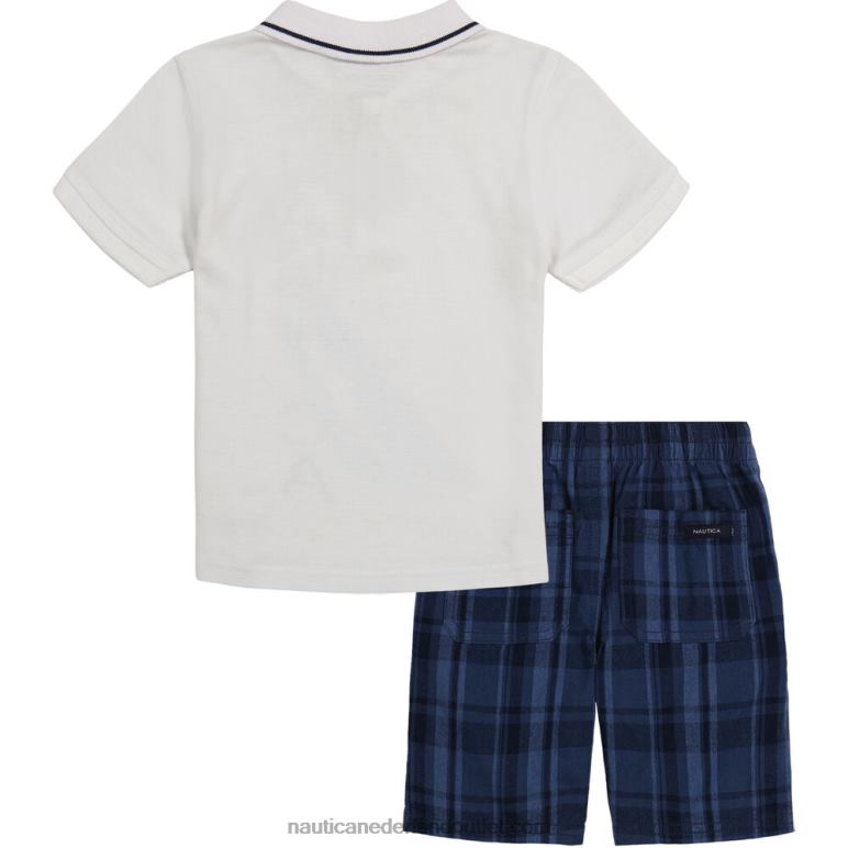 peuter jongens polo short set van 2 stuks oester baai blauw Nautica 0828F1252