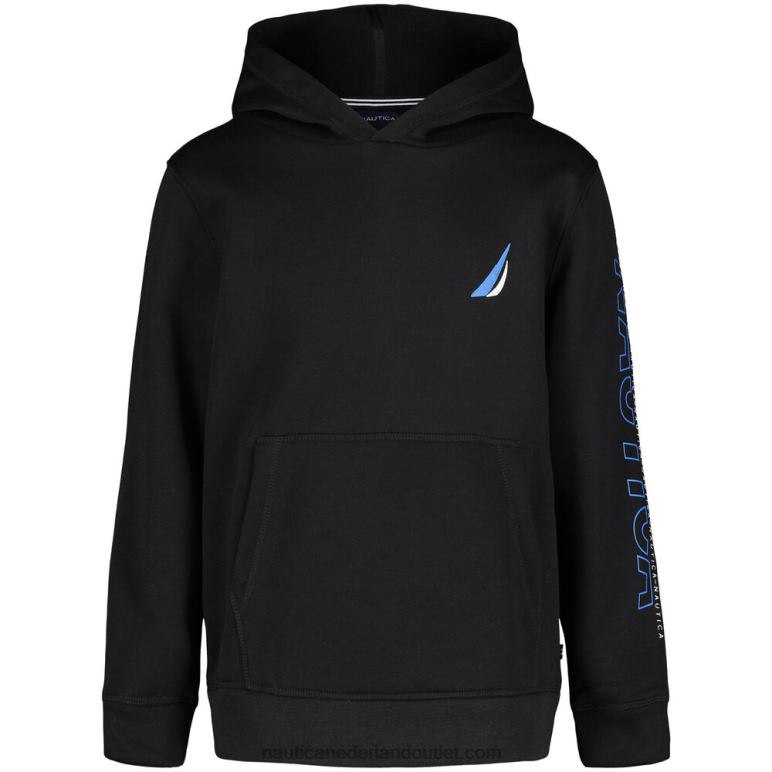 hoodie met logomouwen voor kleine jongens (4-7) grijze heide Nautica 0828F1115