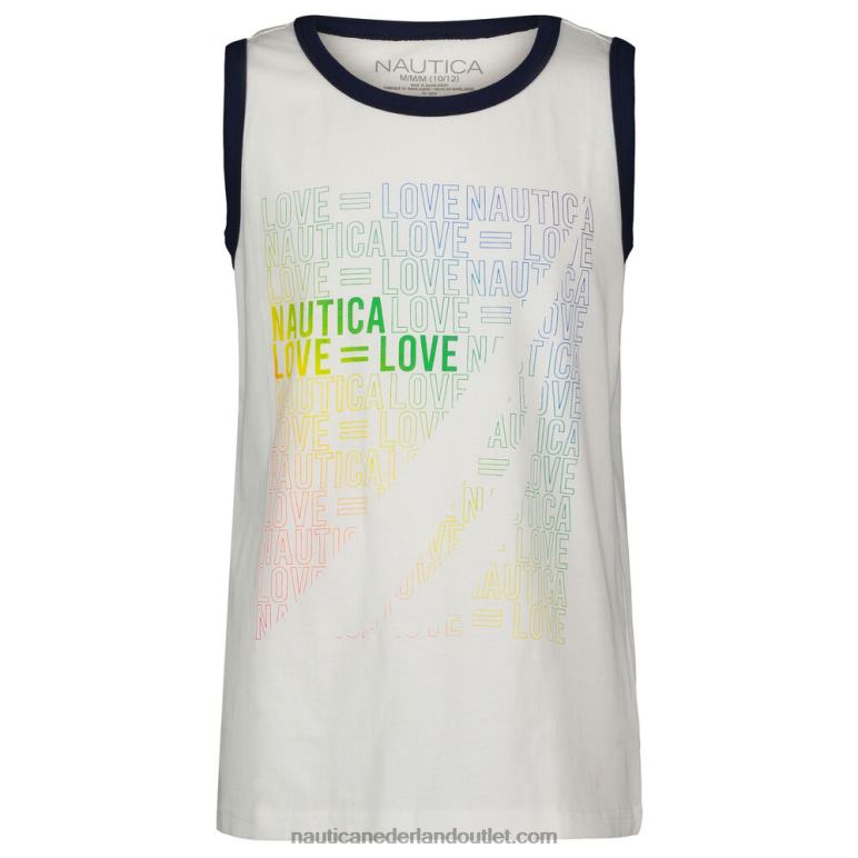 Pride love tanktop voor jongens (8-20) antieke whitewash Nautica 0828F597