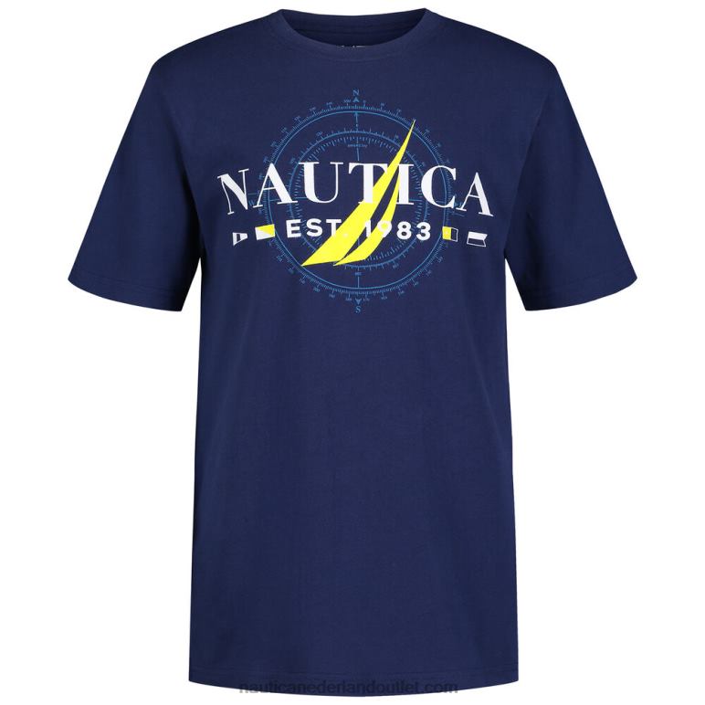 T-shirt met grafische navigatie voor peuterjongens (2t-4t) j marine Nautica 0828F1262