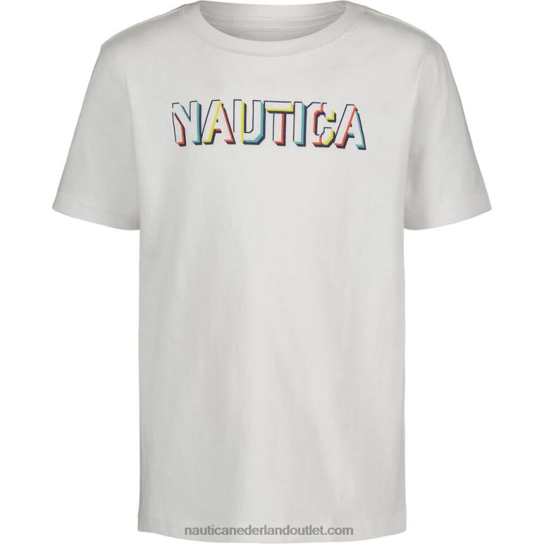 T-shirt met grafische print voor kleine jongens (4-7) antieke whitewash Nautica 0828F1101