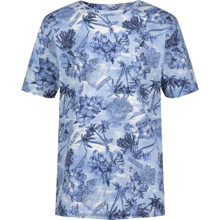 T-shirt met grafische print voor kleine jongens (4-7) azuur blauw Nautica 0828F1129
