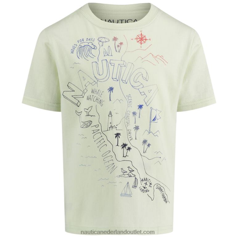 T-shirt met print Pacific Coast voor kleine jongens (4-7) klimop Nautica 0828F1133