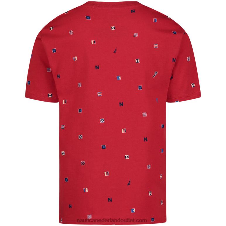 T-shirt met signaalcode voor kleine jongens (4-7) meloenbes Nautica 0828F1232