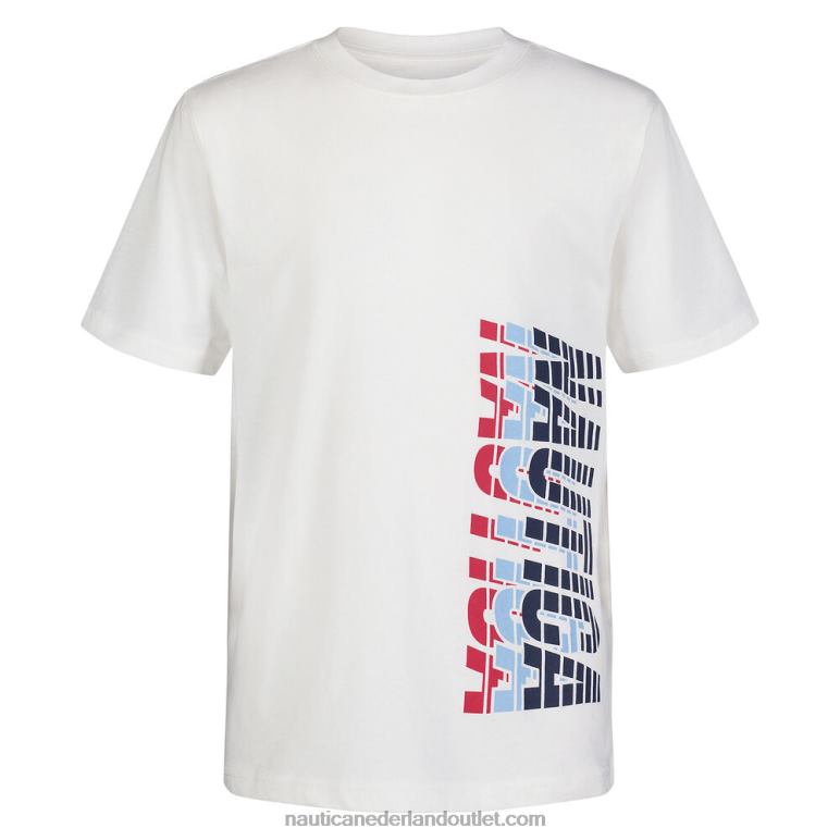 glitch grafisch T-shirt voor peuterjongens (2t-4t) antieke whitewash Nautica 0828F1266